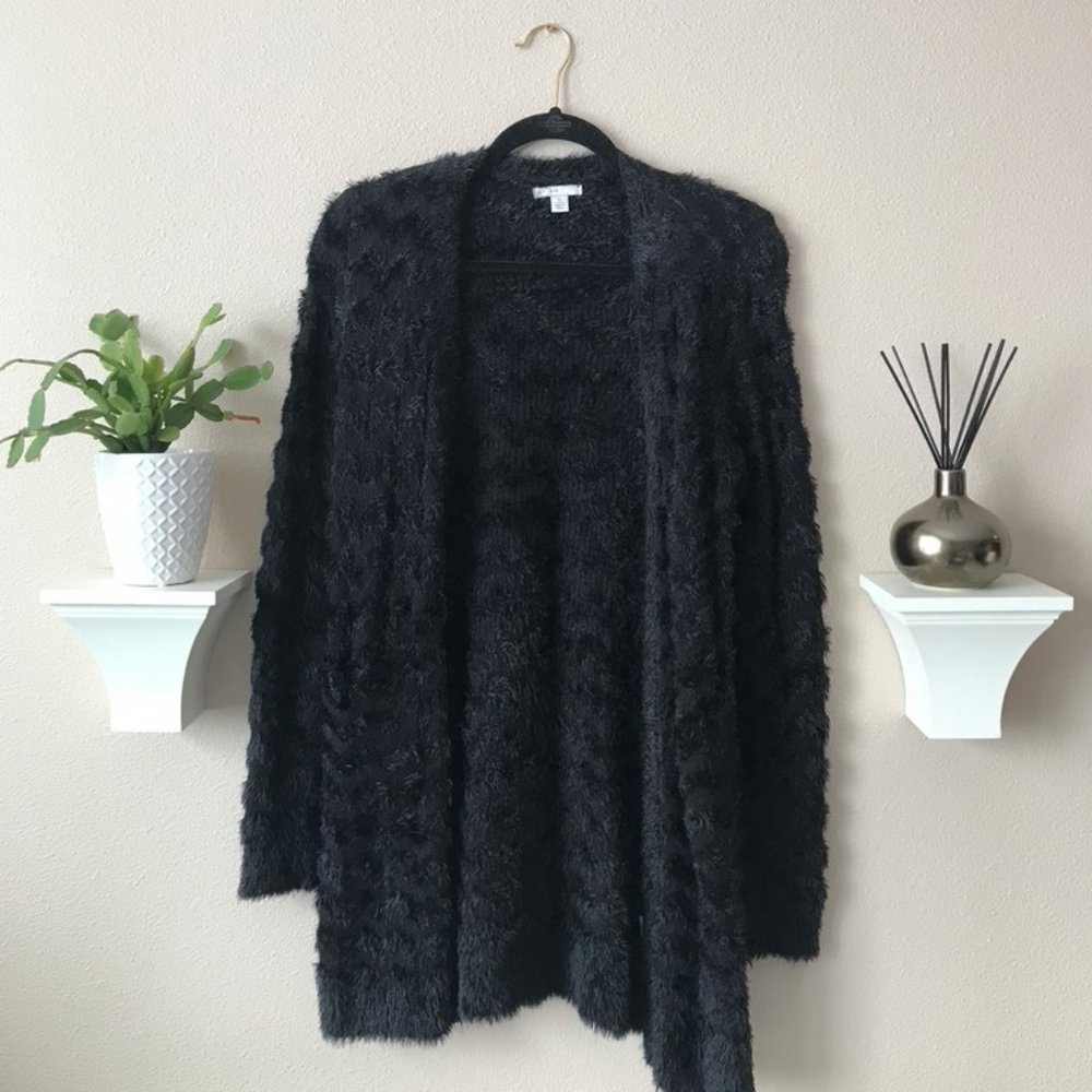 Fuzzy Black Cardigan